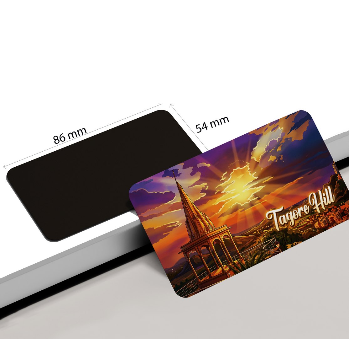 dhcrafts Rectangular Fridge Magnet Multicolor Jharkhand Tagore Hills Design Pack of 1 (8.6cm x 5.4cm)